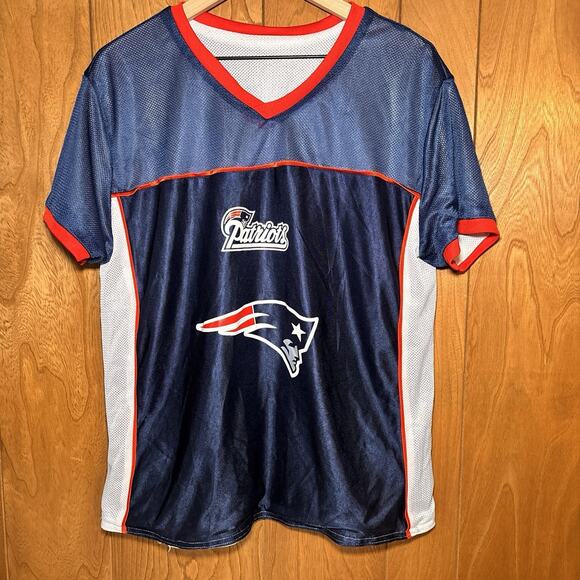 New England Patriots NFL Large Reversible Flag Football Jersey Blue/Red - Picture 1 of 6